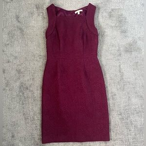 Banana Republic Burgundy Textured Sleeveless Sheath Dress